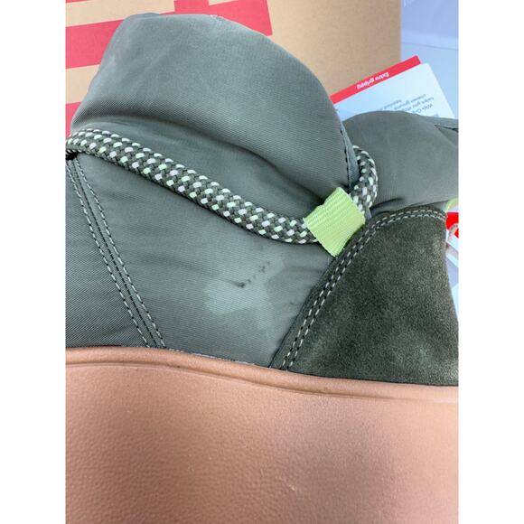 FitFlop F-Mode Womens 8.5 Water Resistant Fleece Lined Winter Ankle Boots Green - Picture 10 of 14